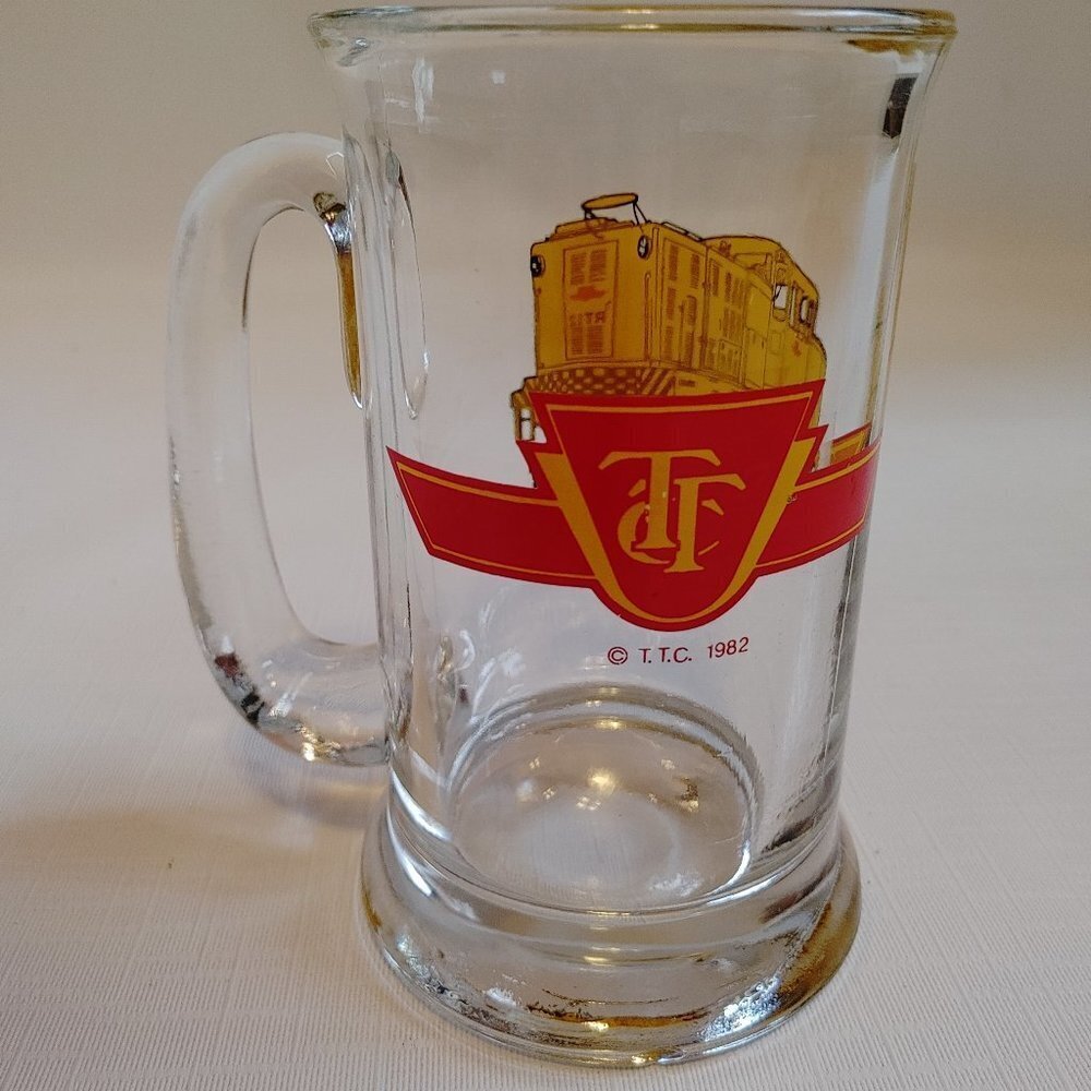 VINTAGE TTC Toronto Transit Commission Electric Locomotive Glass Stein C…
